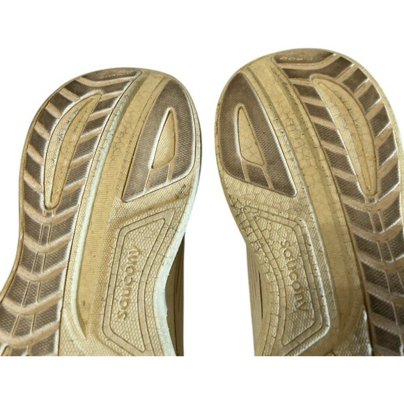Saucony Ride 18 Beige Mesh Running Shoes Sneakers  S11000-104 Womens Size 9.5 - Picture 14 of 15